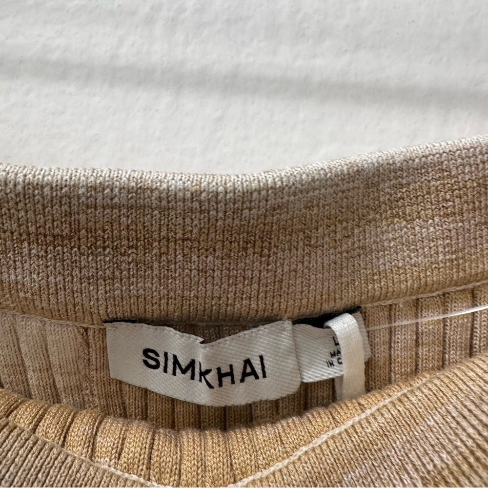 Simkhai Caelan Asymmetrical Ribbed Skirt in Sand Multi - Picture 9 of 11